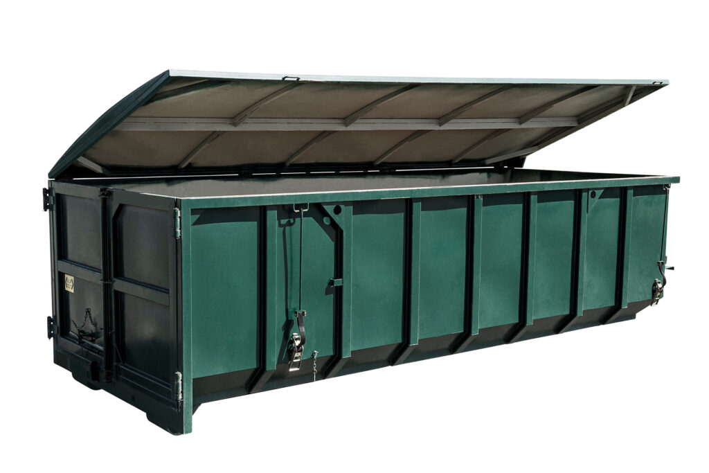 Öppen 22m3 container med lock