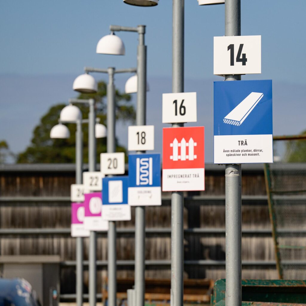 skyltar återvinningscentral